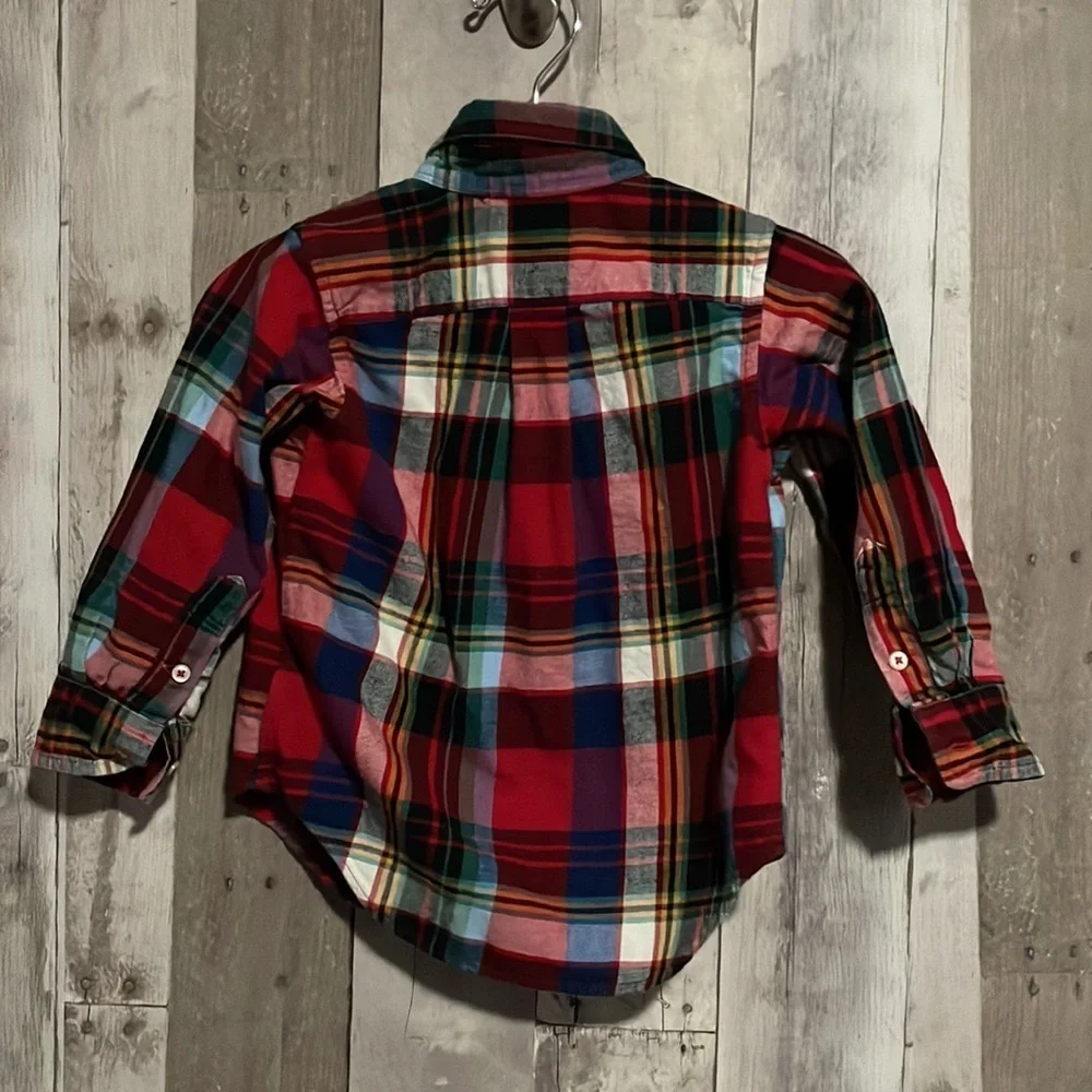 Ralph Lauren Kids Red Plaid Button Down Shirt size 2t